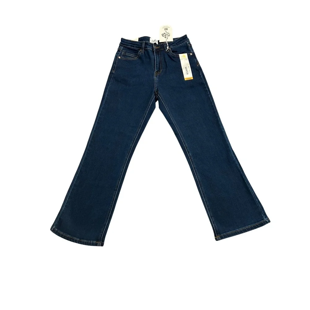 Angel High Rise Stretchy Straight Jeans Womens Size 7 Dark Blue New NWT Rayon - Picture 4 of 11